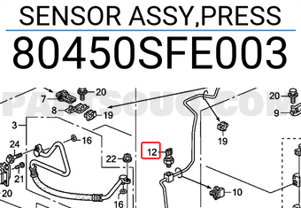 Honda 80450SFE003 SENSOR ASSY,PRESS
