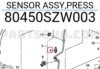 Honda 80450SZW003 SENSOR ASSY,PRESS