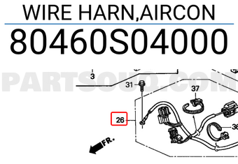 Honda 80460S04000 WIRE HARN,AIRCON