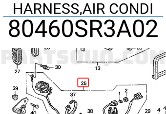 Honda 80460SR3A02 HARNESS,AIR CONDI