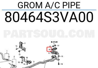 Honda 80464S3VA00 GROM A/C PIPE