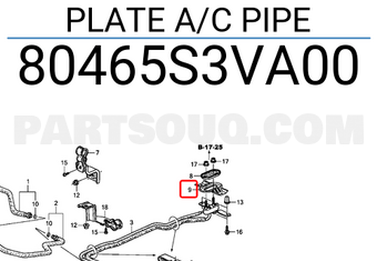 Honda 80465S3VA00 PLATE A/C PIPE