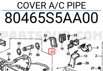 Honda 80465S5AA00 COVER A/C PIPE