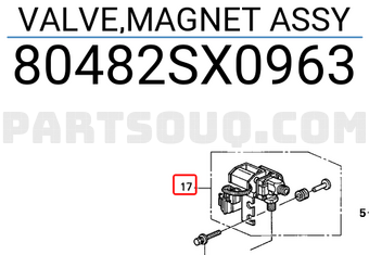 Honda 80482SX0963 VALVE,MAGNET ASSY