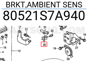 Honda 80521S7A940 BRKT,AMBIENT SENS