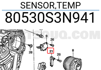 Honda 80530S3N941 SENSOR,TEMP