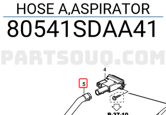Honda 80541SDAA41 HOSE A,ASPIRATOR