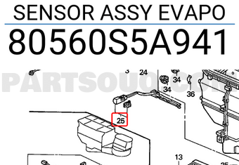Honda 80560S5A941 SENSOR ASSY EVAPO