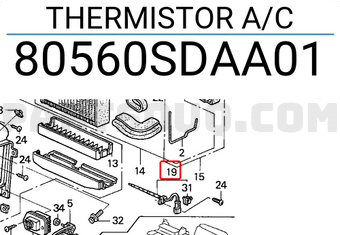 Honda 80560SDAA01 THERMISTOR A/C