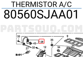 Honda 80560SJAA01 THERMISTOR A/C