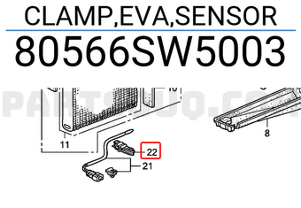 Honda 80566SW5003 CLAMP,EVA,SENSOR