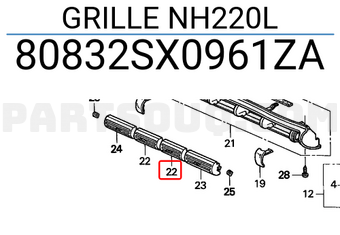 Honda 80832SX0961ZA GRILLE NH220L