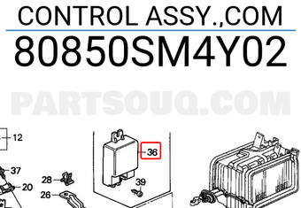 Honda 80850SM4Y02 CONTROL ASSY.,COM
