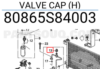 Honda 80865S84003 VALVE CAP (H)