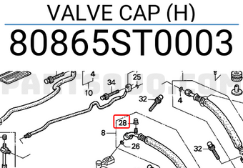 Honda 80865ST0003 VALVE CAP (H)