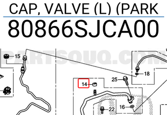 Honda 80866SJCA00 CAP, VALVE (L) (PARK