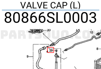 Honda 80866SL0003 VALVE CAP (L)