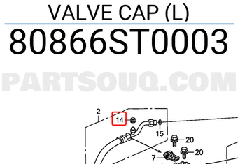 Honda 80866ST0003 VALVE CAP (L)