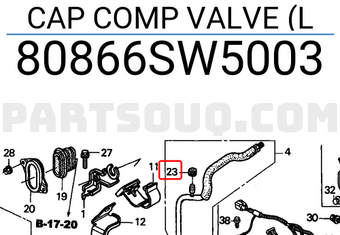 Honda 80866SW5003 CAP COMP VALVE (L