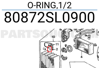 Honda 80872SL0900 O-RING,1/2
