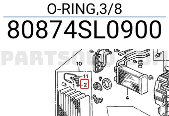 Honda 80874SL0900 O-RING,3/8
