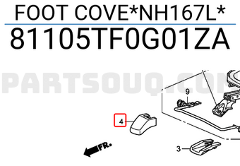 Honda 81105TF0G01ZA FOOT COVE*NH167L*