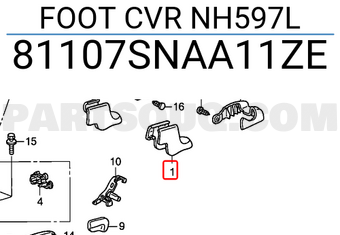 Honda 81107SNAA11ZE FOOT CVR NH597L