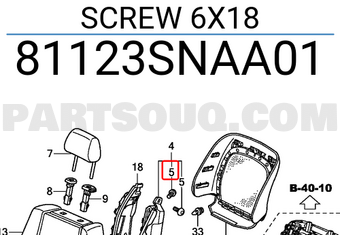 Honda 81123SNAA01 SCREW 6X18