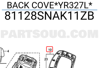 Honda 81128SNAK11ZB BACK COVE*YR327L*