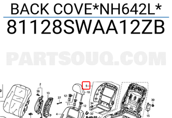Honda 81128SWAA12ZB BACK COVE*NH642L*