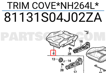 Honda 81131S04J02ZA TRIM COVE*NH264L*