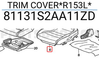 Honda 81131S2AA11ZD TRIM COVER*R153L*