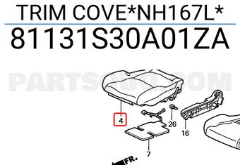 Honda 81131S30A01ZA TRIM COVE*NH167L*