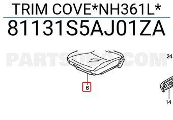 Honda 81131S5AJ01ZA TRIM COVE*NH361L*