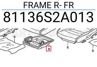 Honda 81136S2A013 FRAME R- FR