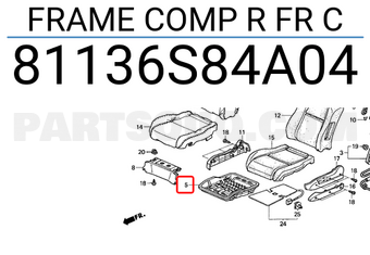Honda 81136S84A04 FRAME COMP R FR C