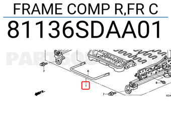 Honda 81136SDAA01 FRAME COMP R,FR C