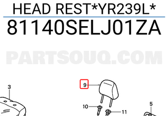 Honda 81140SELJ01ZA HEAD REST*YR239L*