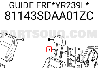 Honda 81143SDAA01ZC GUIDE FRE*YR239L*