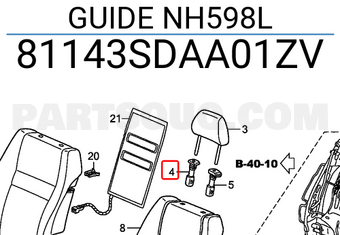 Honda 81143SDAA01ZV GUIDE NH598L