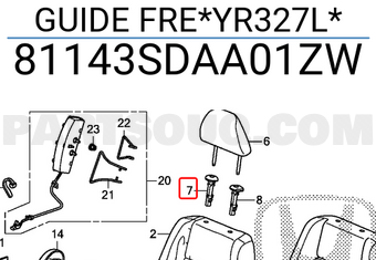 Honda 81143SDAA01ZW GUIDE FRE*YR327L*
