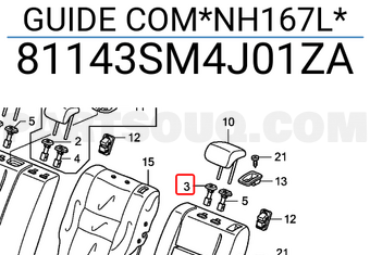 Honda 81143SM4J01ZA GUIDE COM*NH167L*