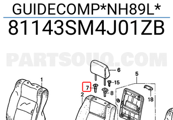 Honda 81143SM4J01ZB GUIDECOMP*NH89L*