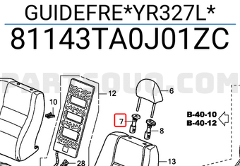 Honda 81143TA0J01ZC GUIDEFRE*YR327L*