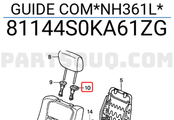 Honda 81144S0KA61ZG GUIDE COM*NH361L*