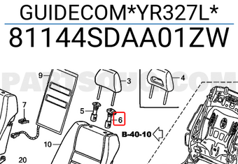 Honda 81144SDAA01ZW GUIDECOM*YR327L*