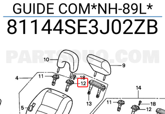 Honda 81144SE3J02ZB GUIDE COM*NH-89L*