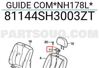 Honda 81144SH3003ZT GUIDE COM*NH178L*