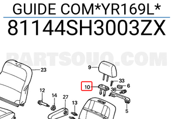Honda 81144SH3003ZX GUIDE COM*YR169L*