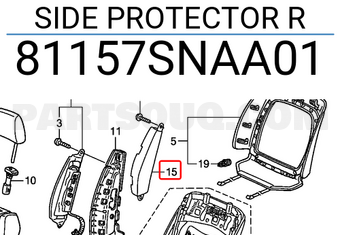 Honda 81157SNAA01 SIDE PROTECTOR R